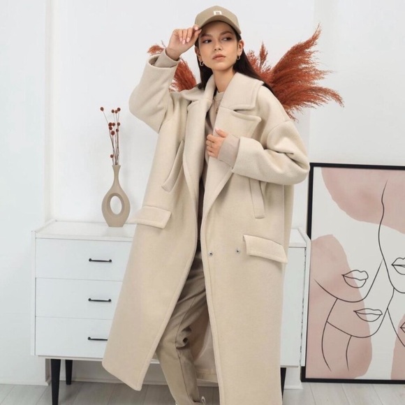 NWT Zara beautiful wool blend oversized vanilla cream jacket coat size XS - Picture 1 of 11